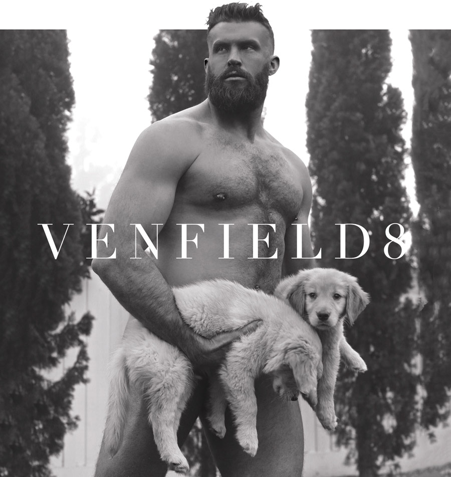 a handsome hunk Bruin Collinsworth with two cute puppies photographed by Venfield8