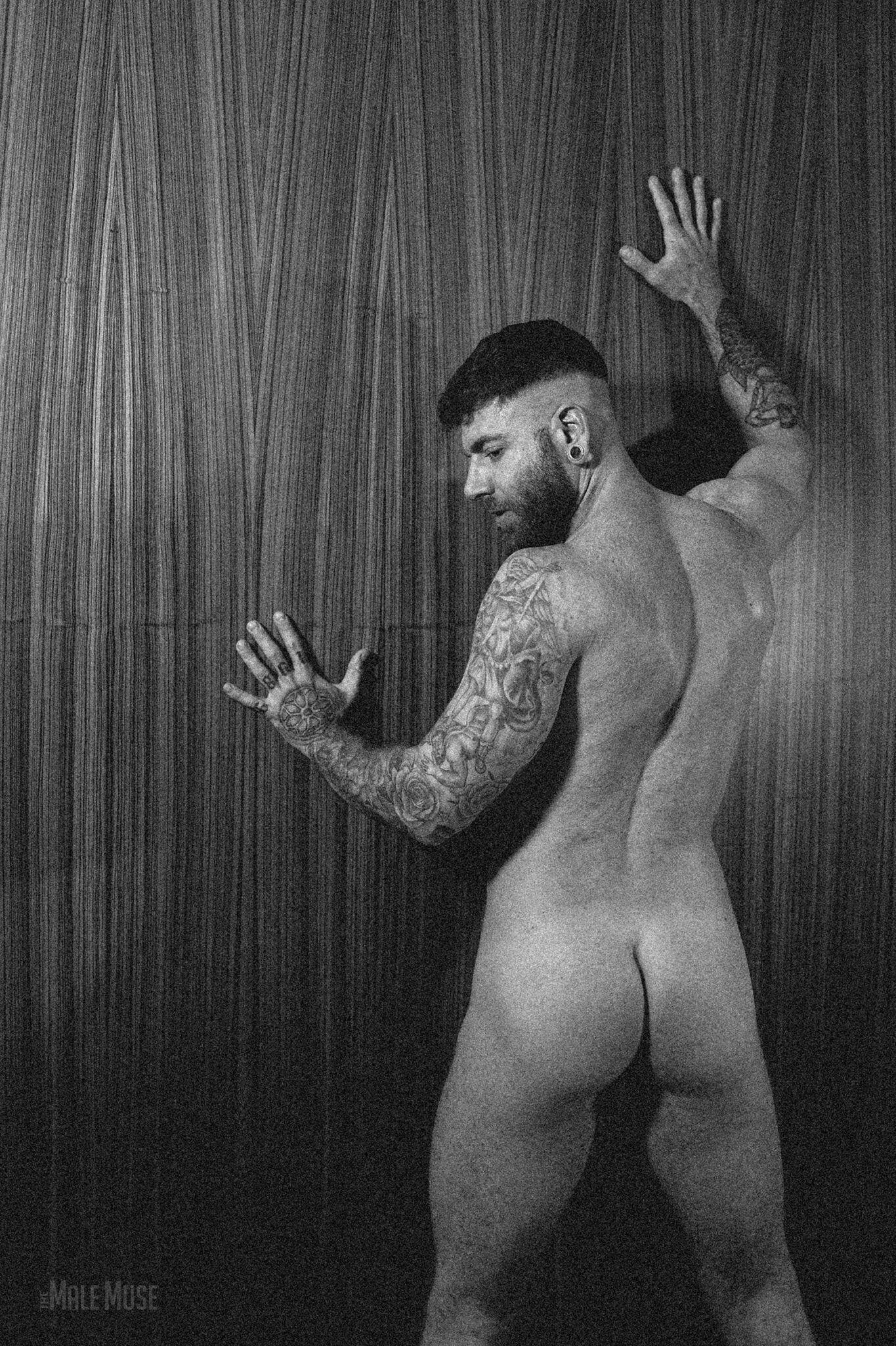 Rico Vega handsome muscle bearded tattooed hunk from the male muse themalemuse bubble butt bubble-butt